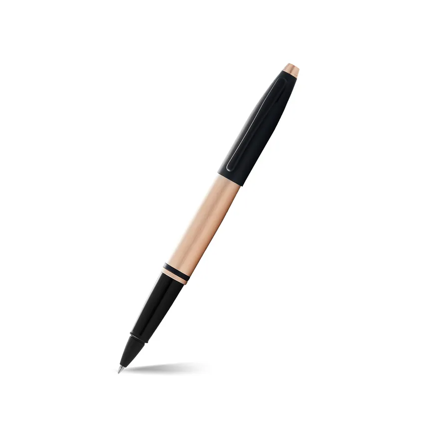 Cross Calais Rose Gold Barrel Rollerball Pen with Black Trims