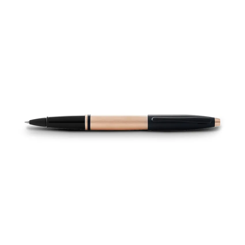 Cross Calais Rose Gold Barrel Rollerball Pen with Black Trims