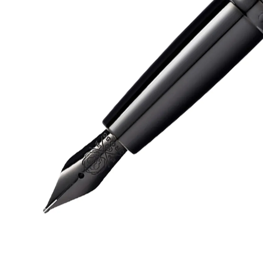 Cross ATX Brushed Black Fountain Pen with Black PVD Trims - Fine