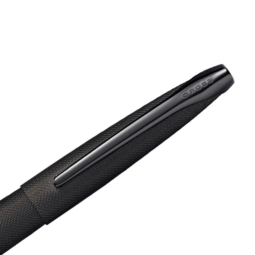 Cross ATX Brushed Black Fountain Pen with Black PVD Trims - Fine