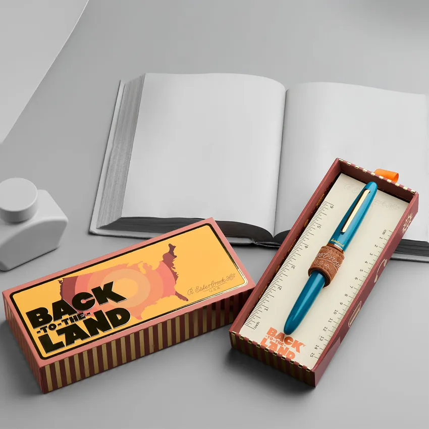 Esterbrook Back to the Land Estie Funky Lake Piston Fountain Pen with Gold Trims - Fine