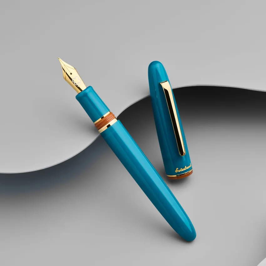 Esterbrook Back to the Land Estie Funky Lake Piston Fountain Pen with Gold Trims - Fine
