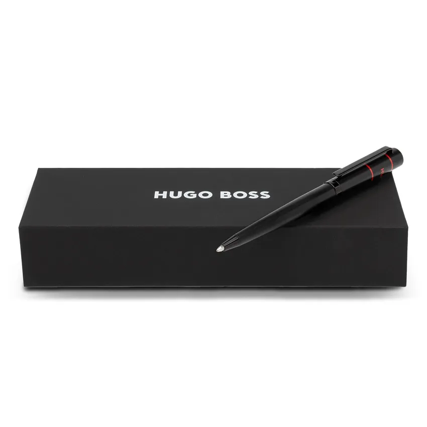 Hugo Boss Ribbon Matrix Redline Ballpoint Pen - Black