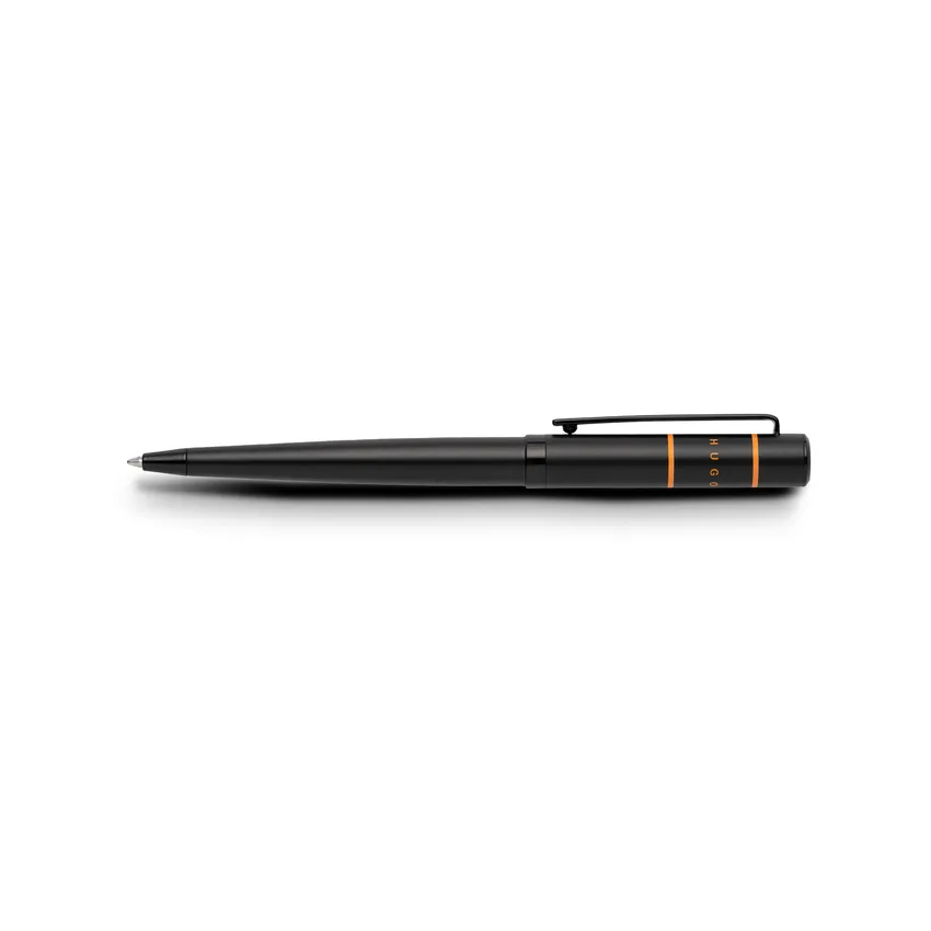 Hugo Boss Ribbon Matrix Yellowline Ballpoint Pen - Black