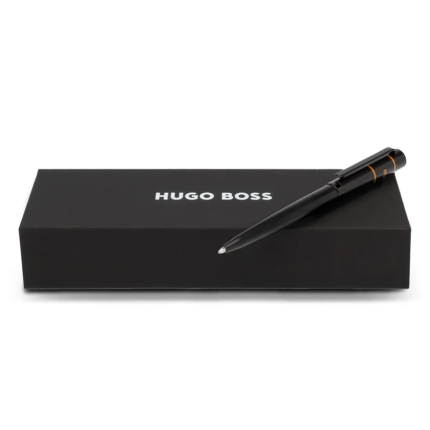 Hugo Boss Ribbon Matrix Yellowline Ballpoint Pen - Black