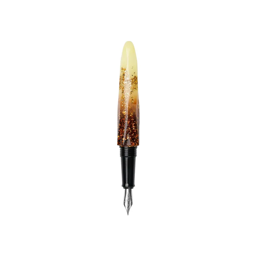 Benu Briolette Luminous Amber Fountain Pen - Fine