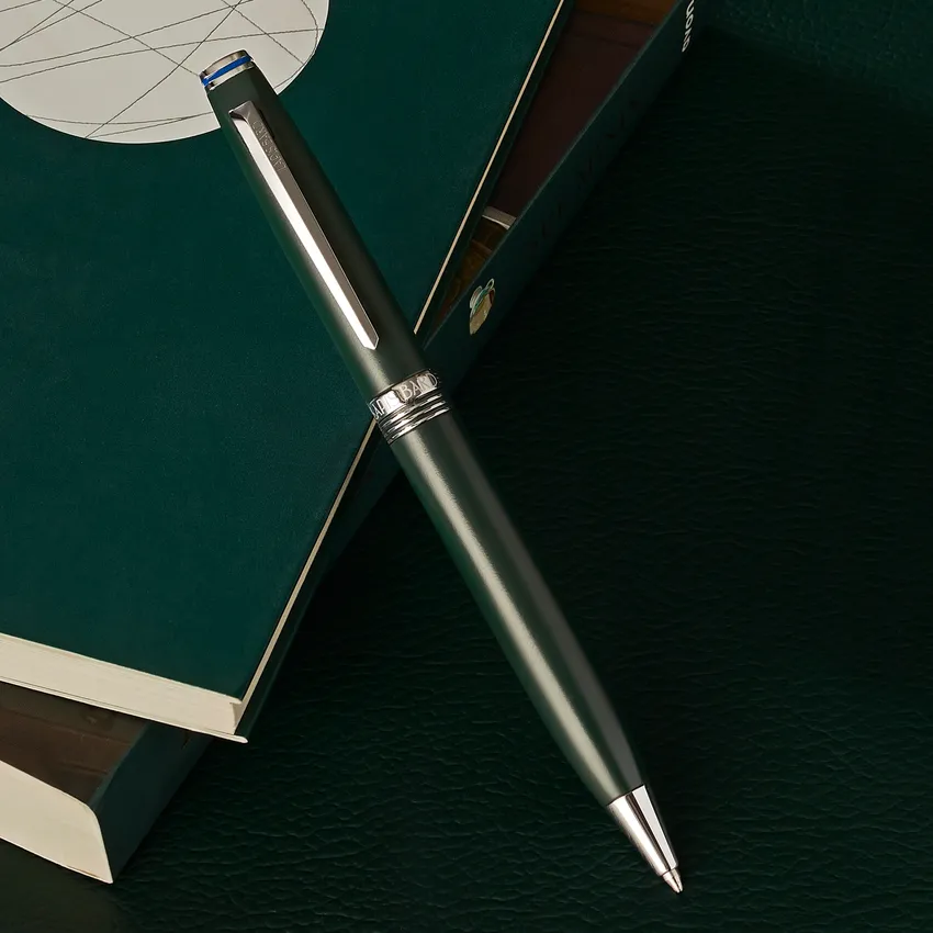 Lapis Bard Contemporary Verdant Ballpoint Pen with Chrome Trims