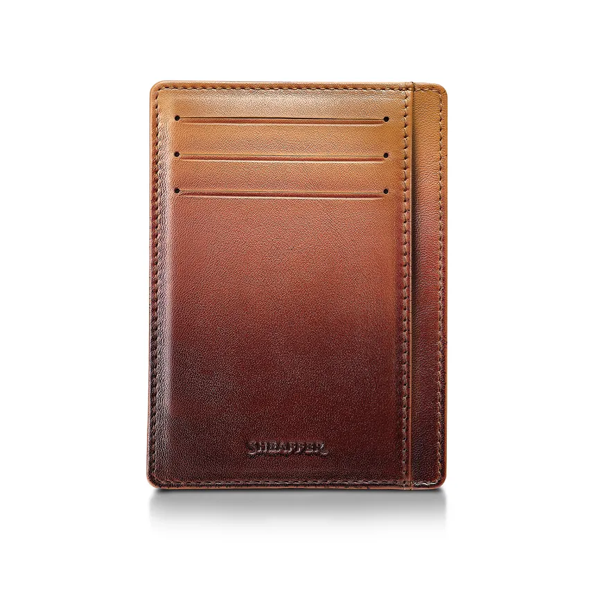 Sheaffer Gift Set VFM Coffee Edition Ballpoint Pen with Credit Card Holder Matt Brown with Regal Brown PVD Trims