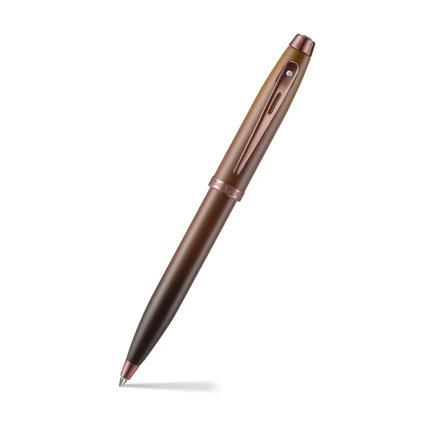 Sheaffer Gift Set 100 Coffee Ballpoint Pen with Credit Card Holder Matt Brown with Regal Brown PVD Trims