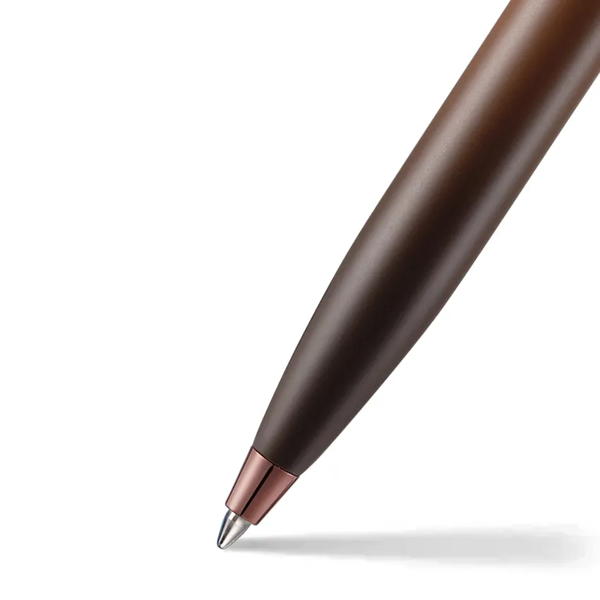 Sheaffer 100 Gift Set 9374 Coffee Edition Ballpoint Pen with Regal Brown PVD Trims and Small Notebook - Matt Brown