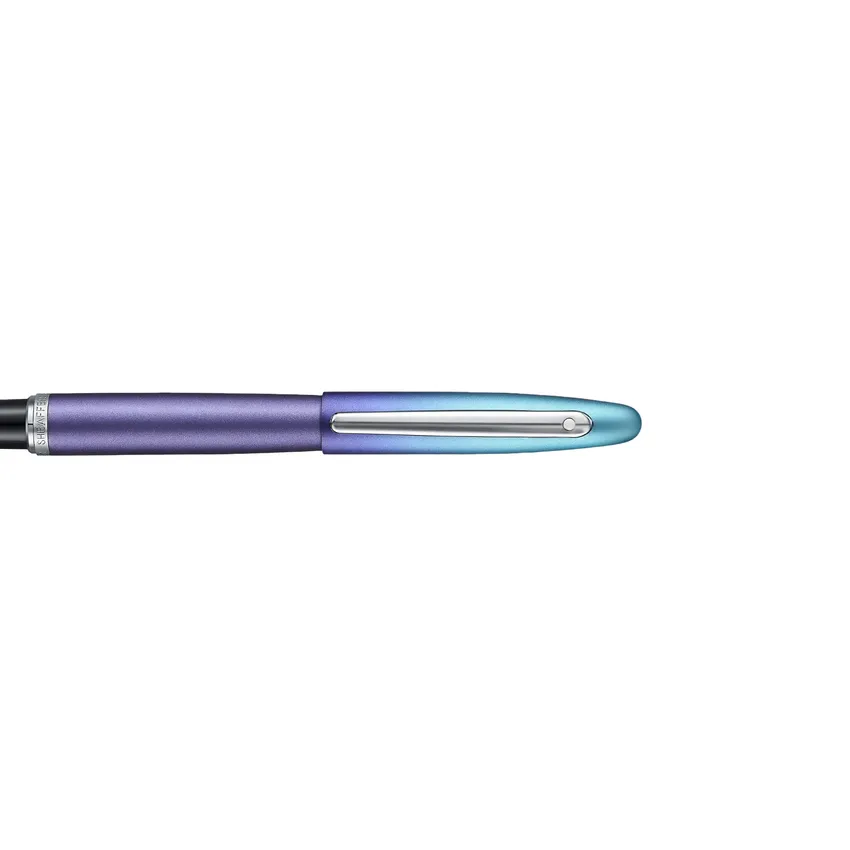 Sheaffer Expressions VFM 9430 Blue and Purple Pearlised Gradient Rollerball Pen with Chrome-Plated Trims