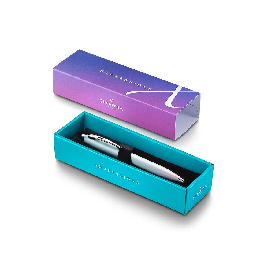 Sheaffer Expressions 100 9376 Blue and Pink Pearlised Gradient Ballpoint Pen with Chrome-plated Trims