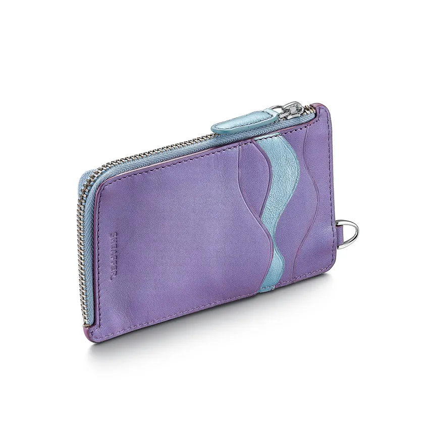 Sheaffer Expressions Gift Set VFM 9430 Blue and Purple Pearlised Gradient Ballpoint Pen with Genuine Leather Card Case