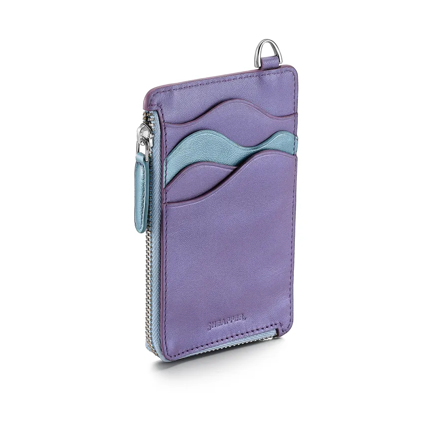 Sheaffer Expressions Gift Set VFM 9430 Blue and Purple Pearlised Gradient Ballpoint Pen with Genuine Leather Card Case