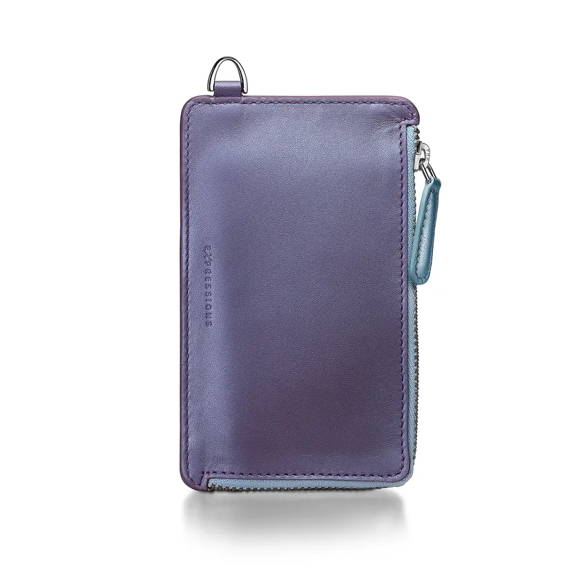 Sheaffer Expressions Gift Set VFM 9430 Blue and Purple Pearlised Gradient Ballpoint Pen with Genuine Leather Card Case