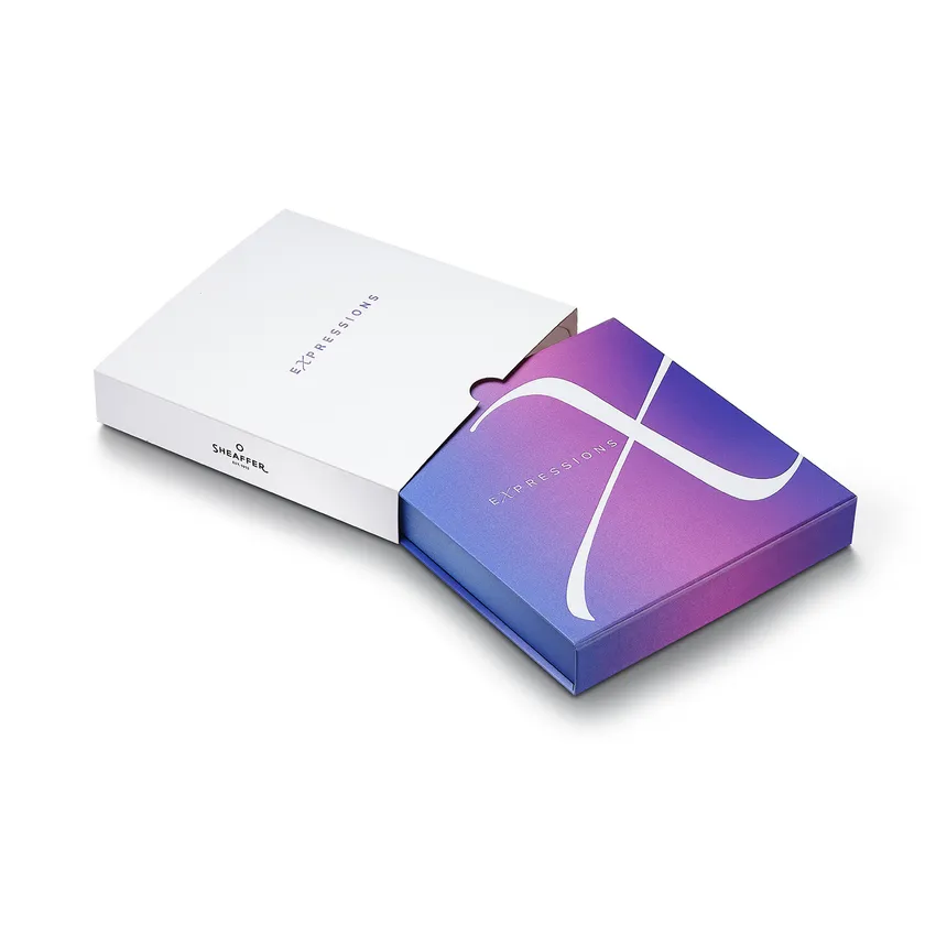 Sheaffer Expressions Gift Set 100 9376 Blue and Pink Pearlised Gradient Ballpoint Pen with Chrome-plated Trims and Small Notebook