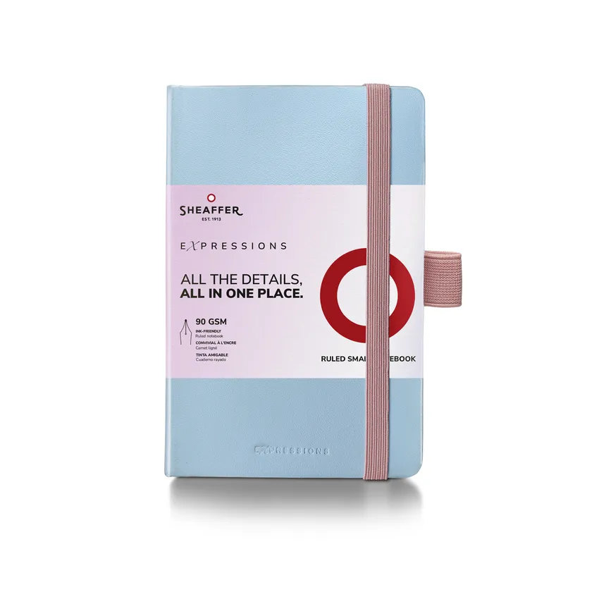 Sheaffer Expressions Gift Set 100 9376 Blue and Pink Pearlised Gradient Ballpoint Pen with Chrome-plated Trims and Small Notebook