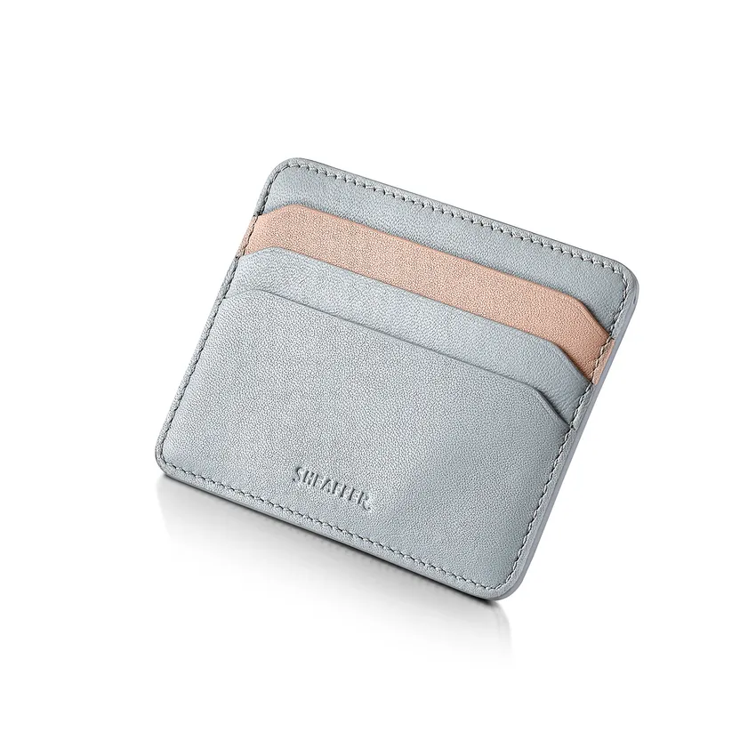 Sheaffer Expressions Gift Set 100 9376 Blue and Pink Pearlised Gradient Ballpoint Pen with Chrome-plated Trims and Genuine Leather Credit Card Holder