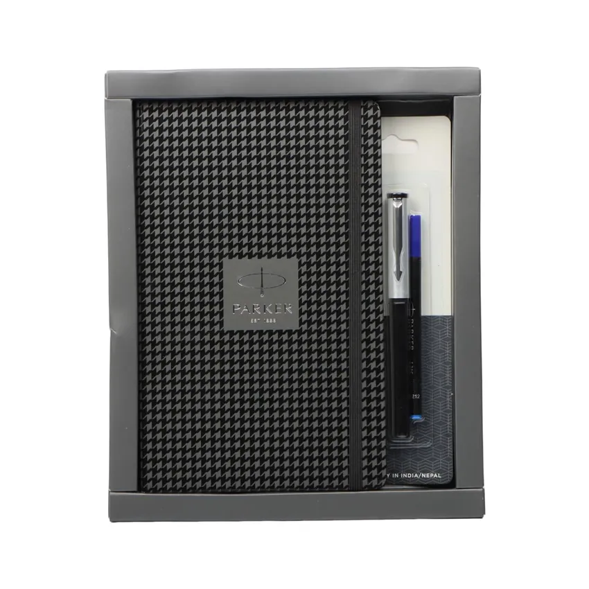 Parker Giftset Beta Premium Coated Clip Rollerball Pen & Notebook