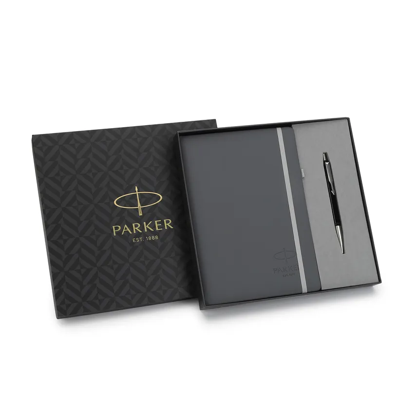 Parker Giftset Vector Standard Ballpoint Pen With Chrome Trim & Notebook