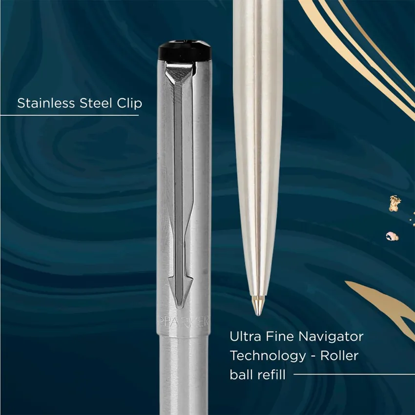Parker Vector Stainless Steel Ballpoint Pen With Chrome Trim