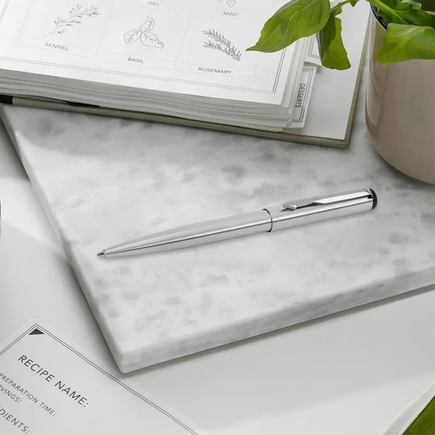 Parker Vector Stainless Steel Ballpoint Pen With Chrome Trim