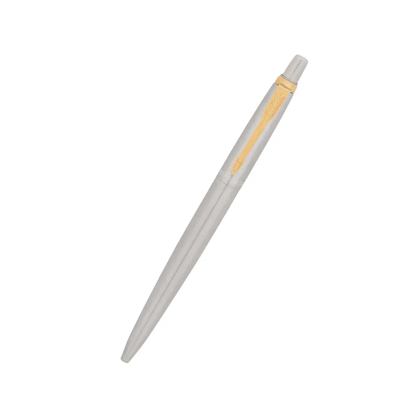 Parker Giftset Jotter Stainless Steel Ballpoint Pen With Gold Trim & Notebook
