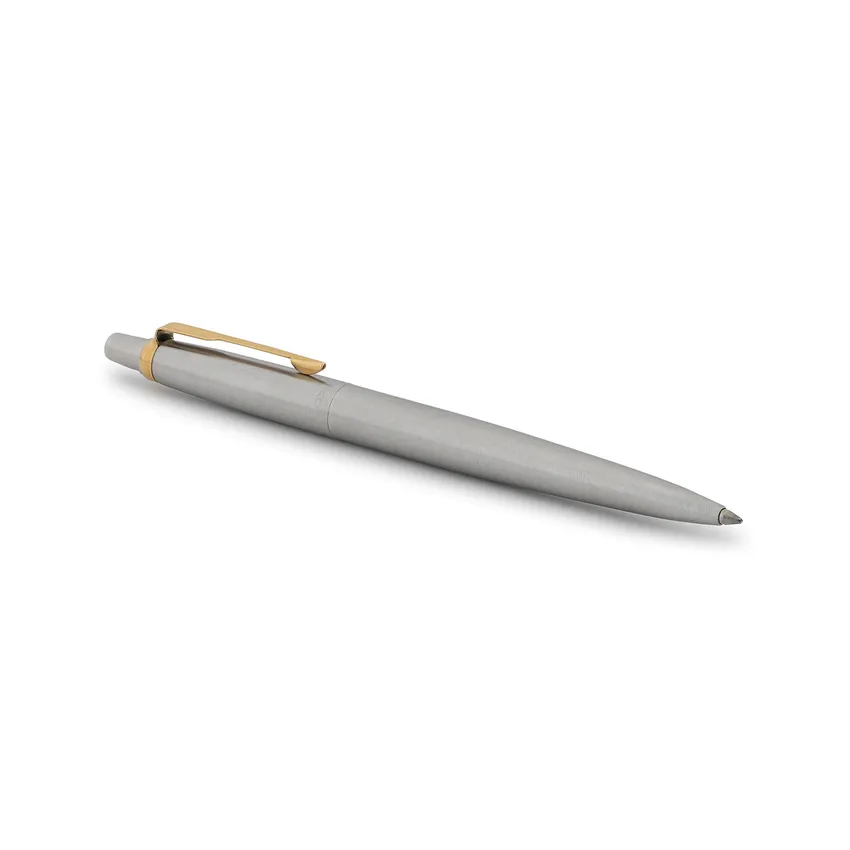 Parker Giftset Jotter Stainless Steel Ballpoint Pen With Gold Trim & Notebook