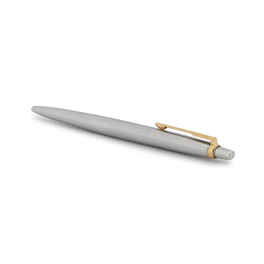 Parker Giftset Jotter Stainless Steel Ballpoint Pen With Gold Trim & Notebook