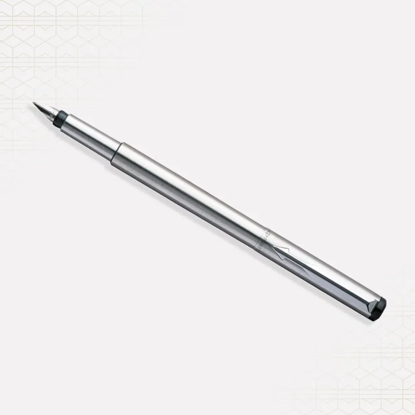 Parker Vector Stainless Steel Fountain Pen With Chrome Trim-Fine