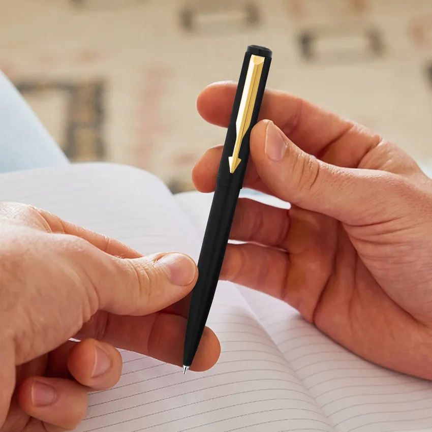 Parker Vector Matte Black Ballpoint Pen With Gold Trim