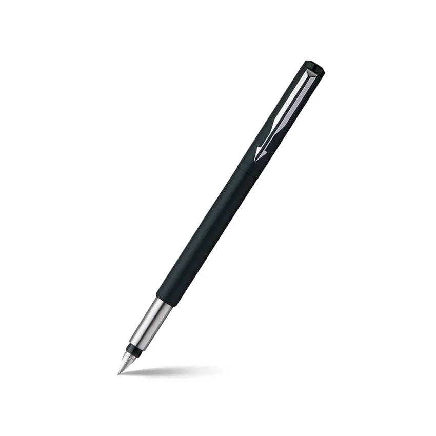 Parker Vector Matte Black Fountain Pen With Chrome Trim-Fine