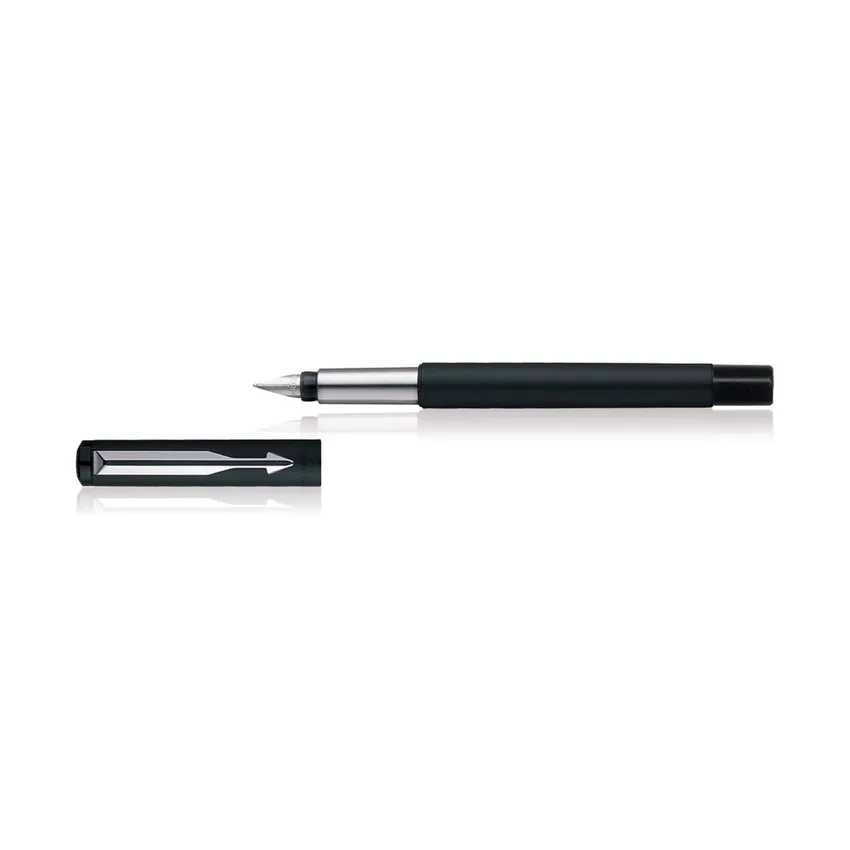 Parker Vector Matte Black Fountain Pen With Chrome Trim-Fine