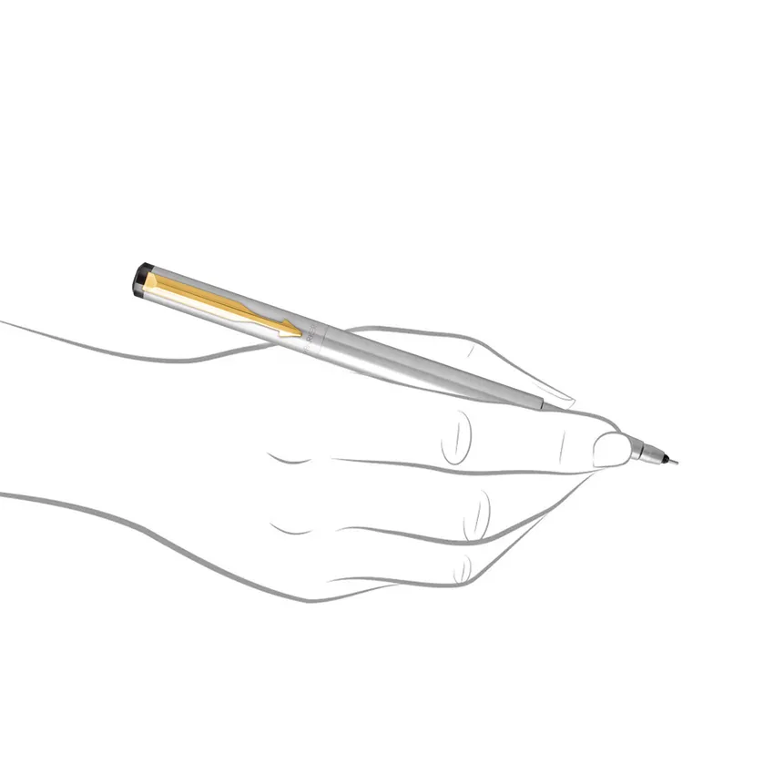 Parker Vector Stainless Steel Rollerball Pen With Gold Trim