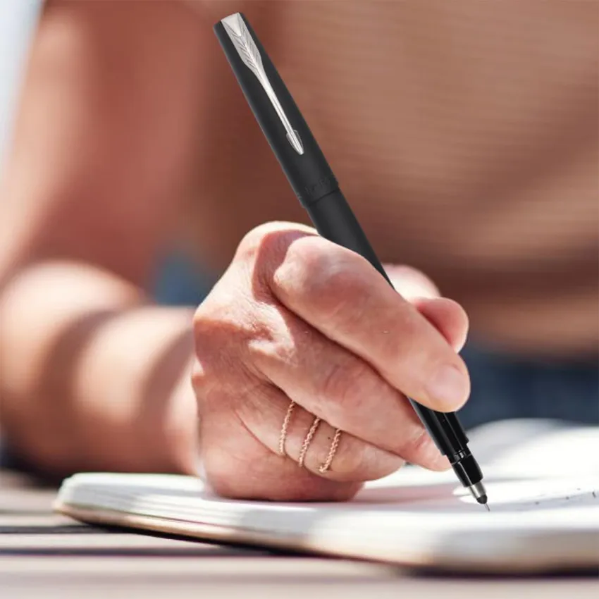 Parker Frontier Black Rollerball Pen With Chrome Trim