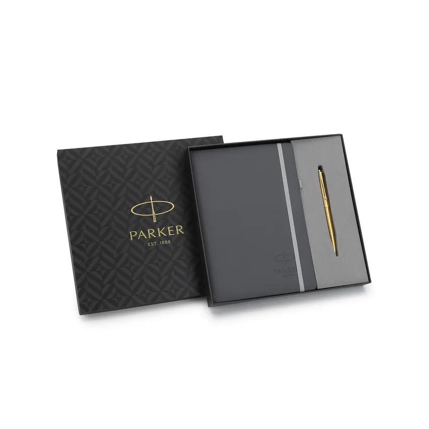 Parker Giftset Galaxy Gold Ballpoint Pen & Notebook