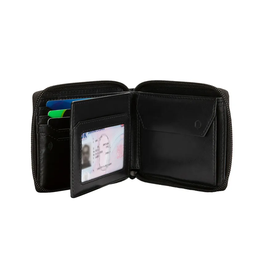 Jekyll & Hide 4295 Zip Around Coin Wallet - Black