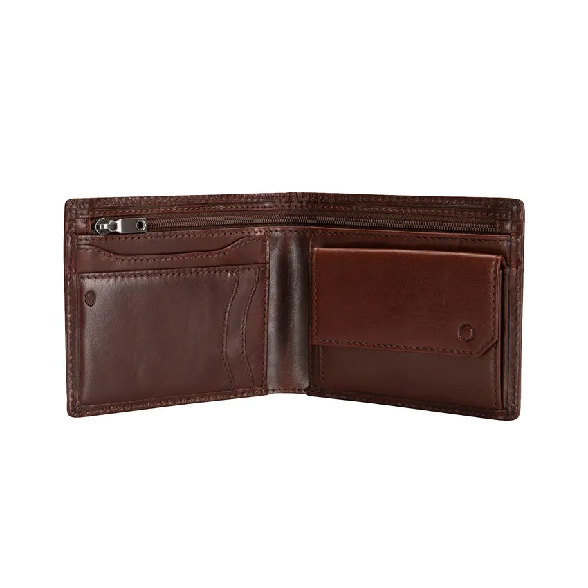 Jekyll & Hide 6492 Medium Bifold Wallet With Coin - Mocha