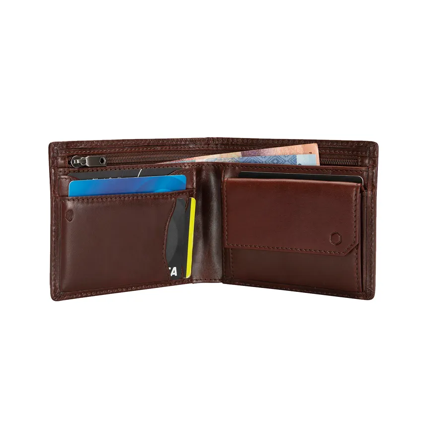 Jekyll & Hide 6492 Medium Bifold Wallet With Coin - Mocha