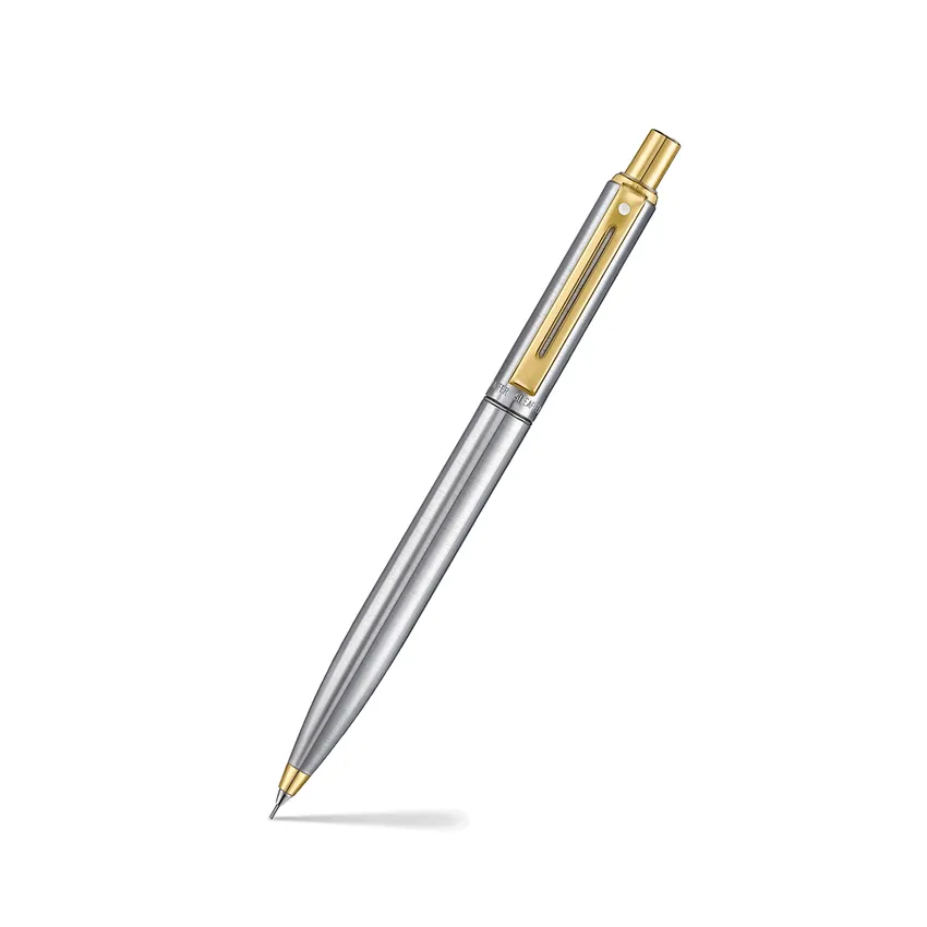 Gift Hamper Sheaffer Set of 3 VFM 9427 Glossy Light Gray Fountain Pen,Sentinel Brushed Chrome Mechanical Pencil & Medium Notebook Plain- Grey