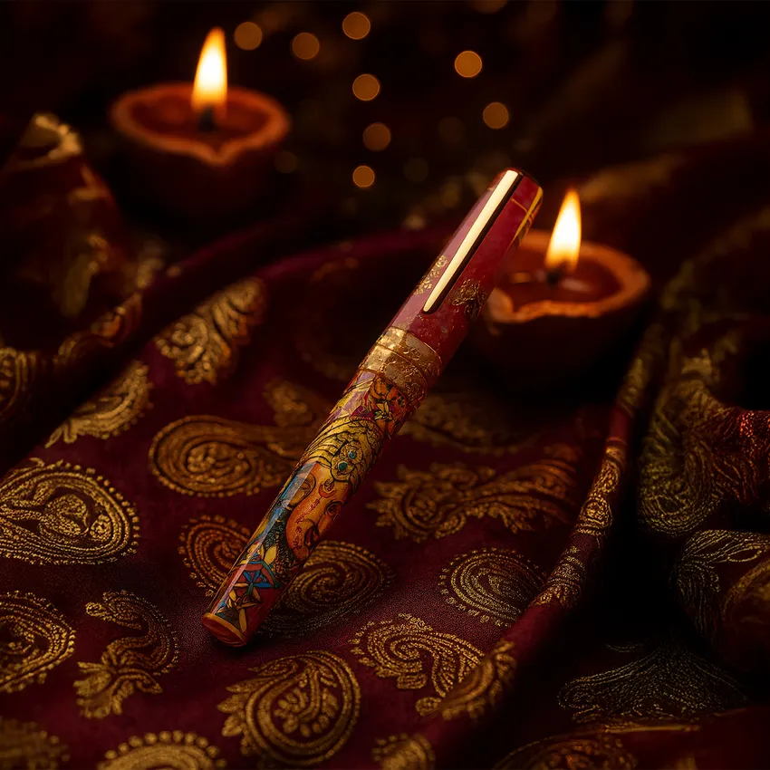 Benu Euphoria Limited Edition Hand-Painted Ganesha Diwali Fountain Pen - Medium