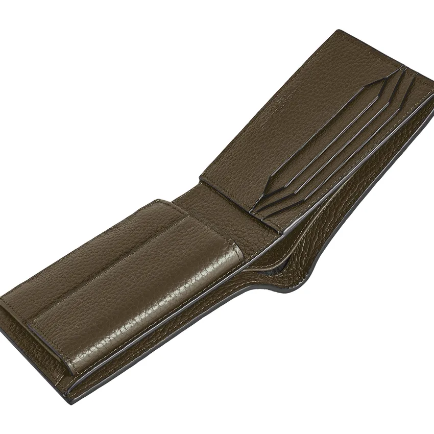 Montblanc Grain Wallet 4 CC With Coin Case - Khaki