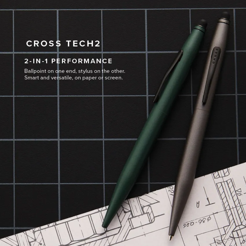 Cross Tech 2 Ballpoint Pen With Stylus Titanium Gray