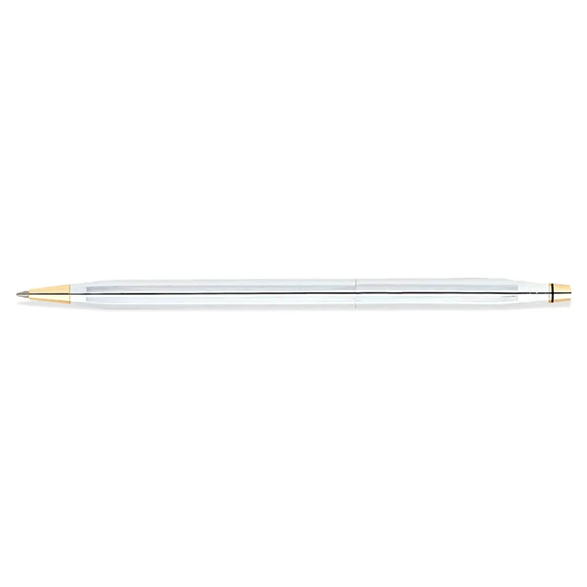 Cross 3302 Classic Century Medalist Ballpoint Pen Chrome With Gold Trims