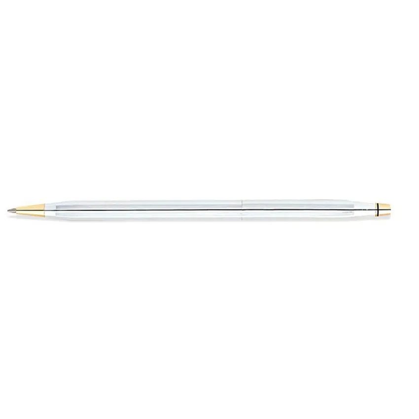 Cross 3302 Classic Century Medalist Ballpoint Pen Chrome With Gold Trims