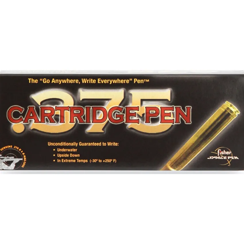 Fisher Space Genuine .375 Caliber H&H Mag Casing Cartridge Ballpoint Pen with Clip Raw Brass