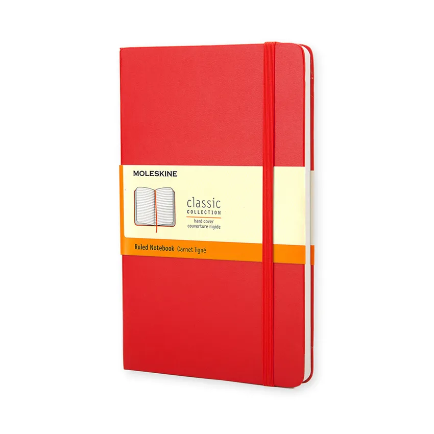 Moleskine Classic Notebook Ruled Hard Cover Large Red