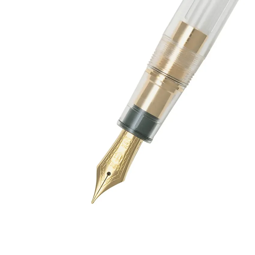 Sailor 1911 Large Fountain Pen (21K Broad) Demonstrator with Gold Trims