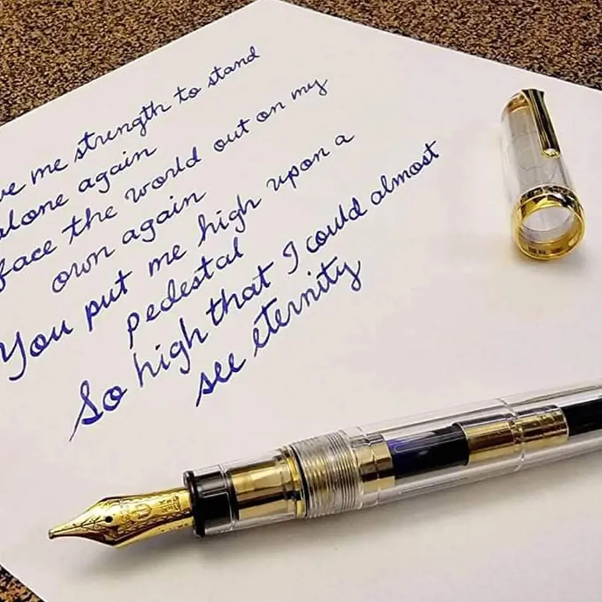 Sailor 1911 Large Fountain Pen (21K Broad) Demonstrator with Gold Trims