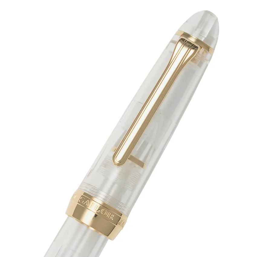Sailor 1911 Large Fountain Pen (21K Broad) Demonstrator with Gold Trims